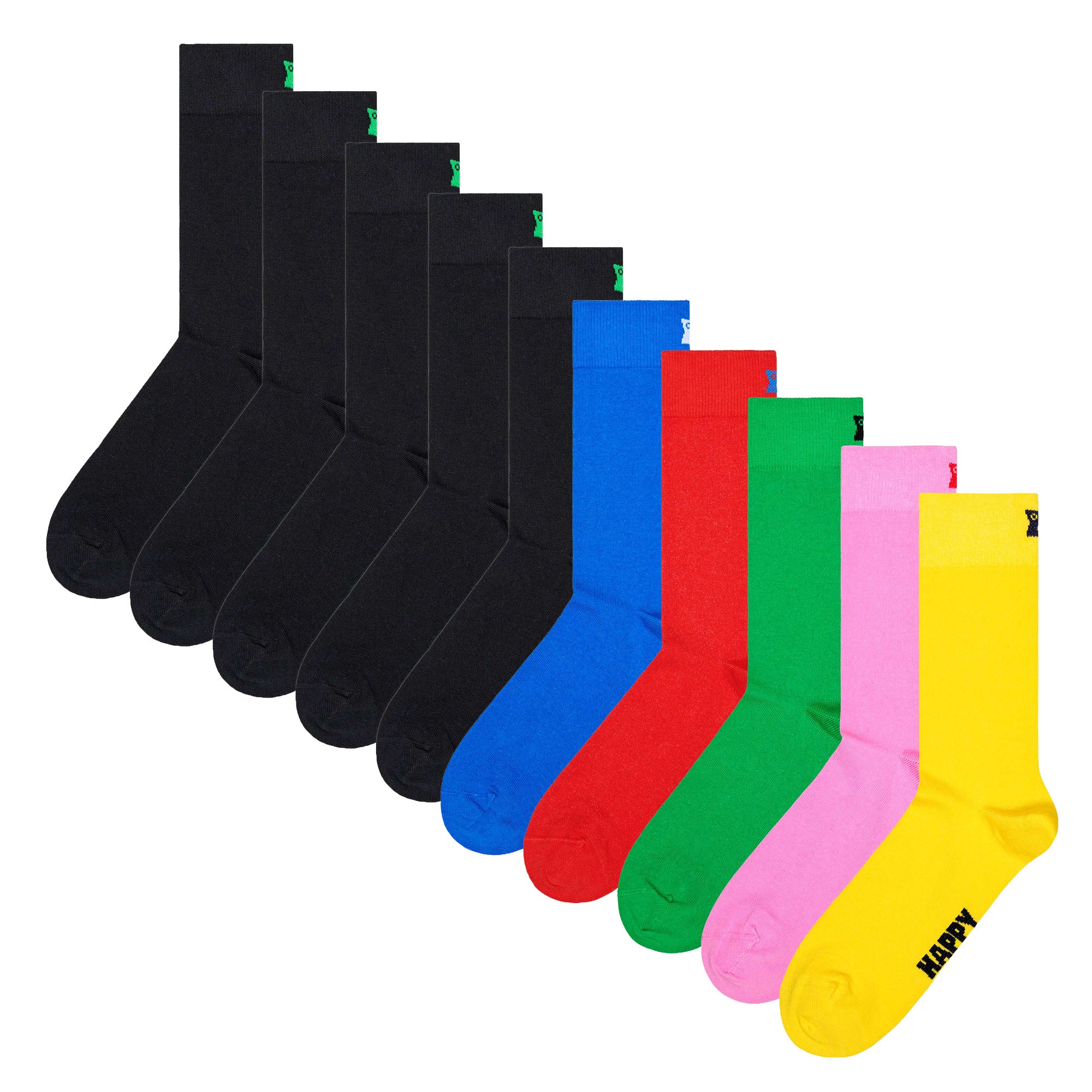 Happy Socks Unisex Socken, 10er Pack - Solid Socks, Baumwollmischung, einfarbig