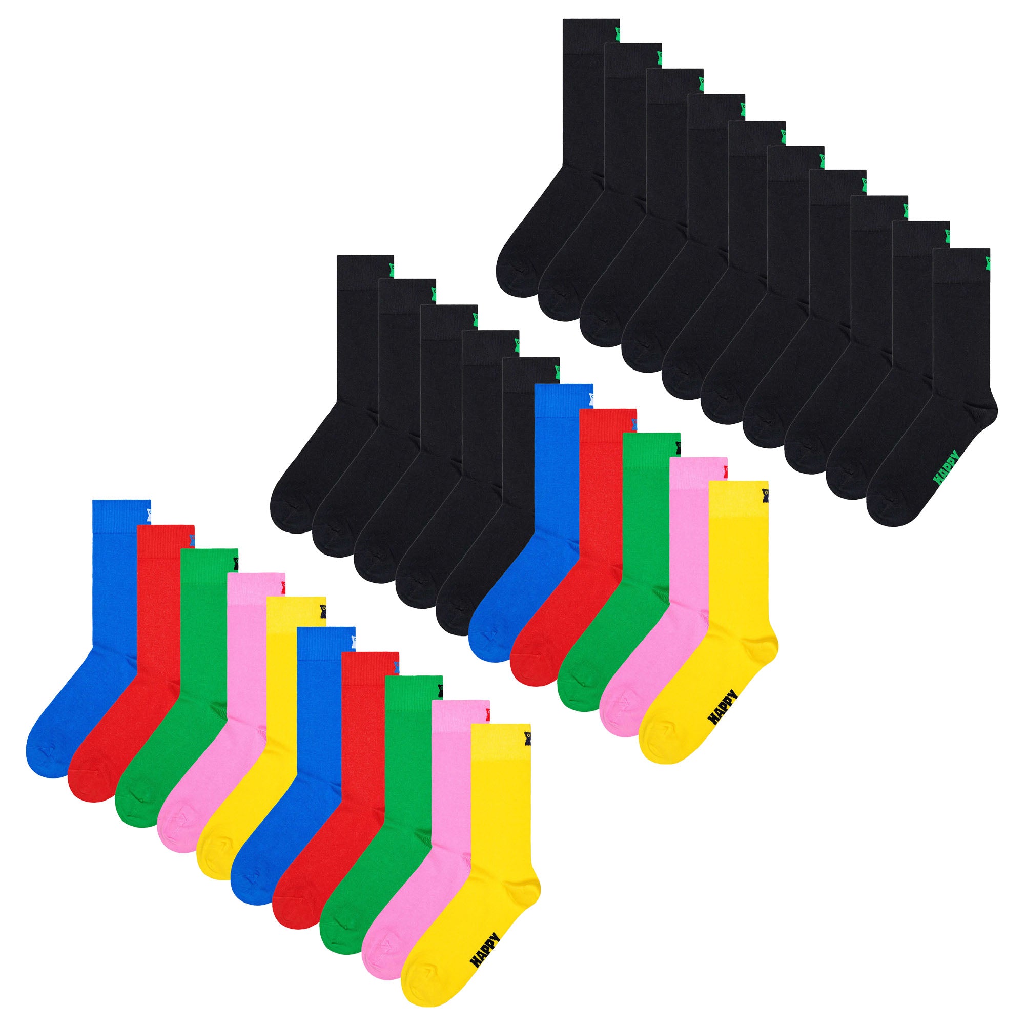 Happy Socks Unisex Socken, 10er Pack - Solid Socks, Baumwollmischung, einfarbig