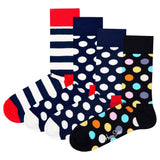 Happy Socks Unisex Socks, 4-pack - Classic Crew, Organic Cotton, Mix of Colours
