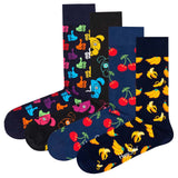 Happy Socks Unisex Socks, 4-pack - Classic Crew, Organic Cotton, Mix of Colours