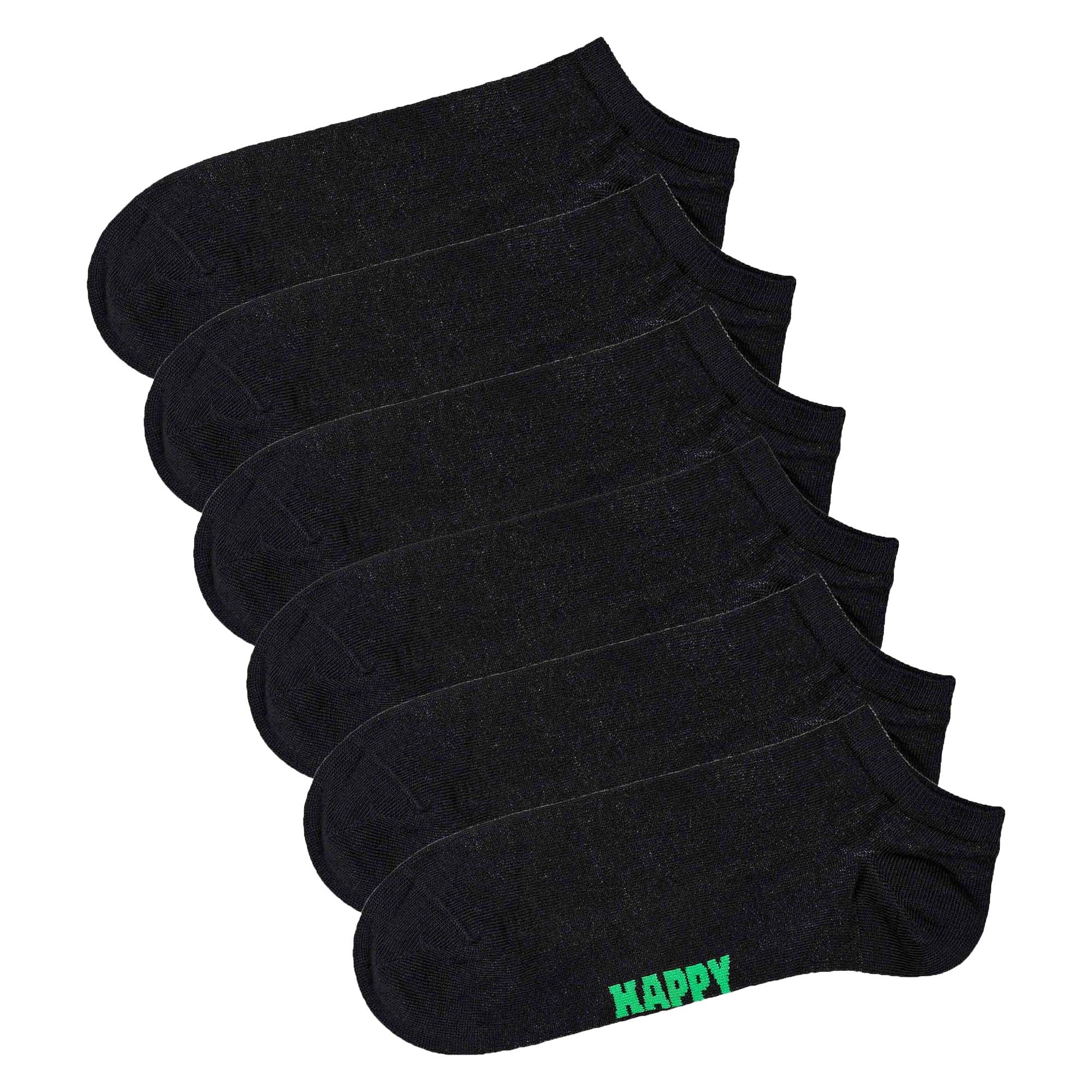 Happy Socks Unisex Sneaker-Socken, 6er Pack - Solid Socks Low, Baumwollmischung, einfarbig