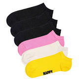Happy Socks Unisex Sneaker-Socken, 6er Pack - Solid Socks Low, Baumwollmischung, einfarbig