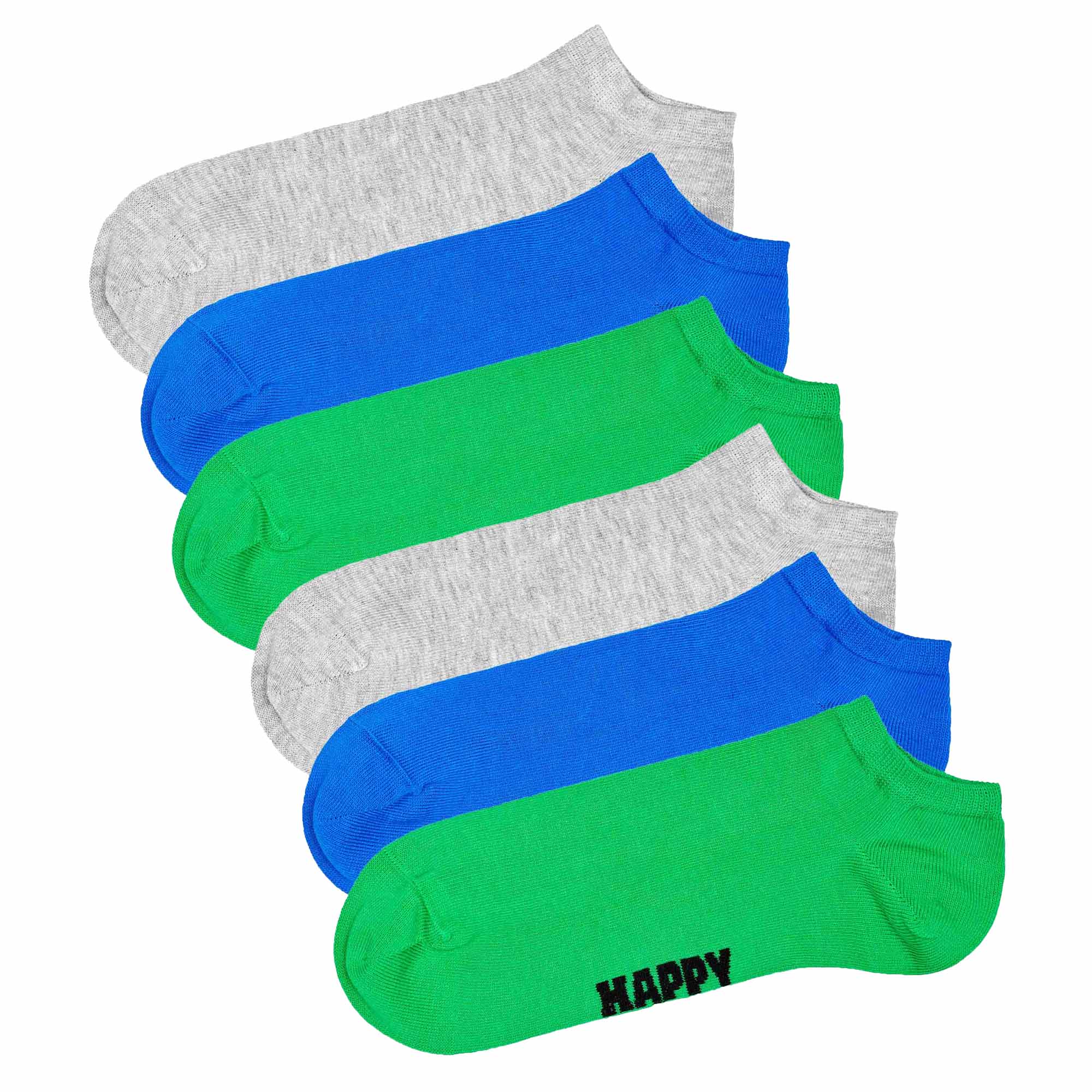 Happy Socks Unisex Sneaker-Socken, 6er Pack - Solid Socks Low, Baumwollmischung, einfarbig