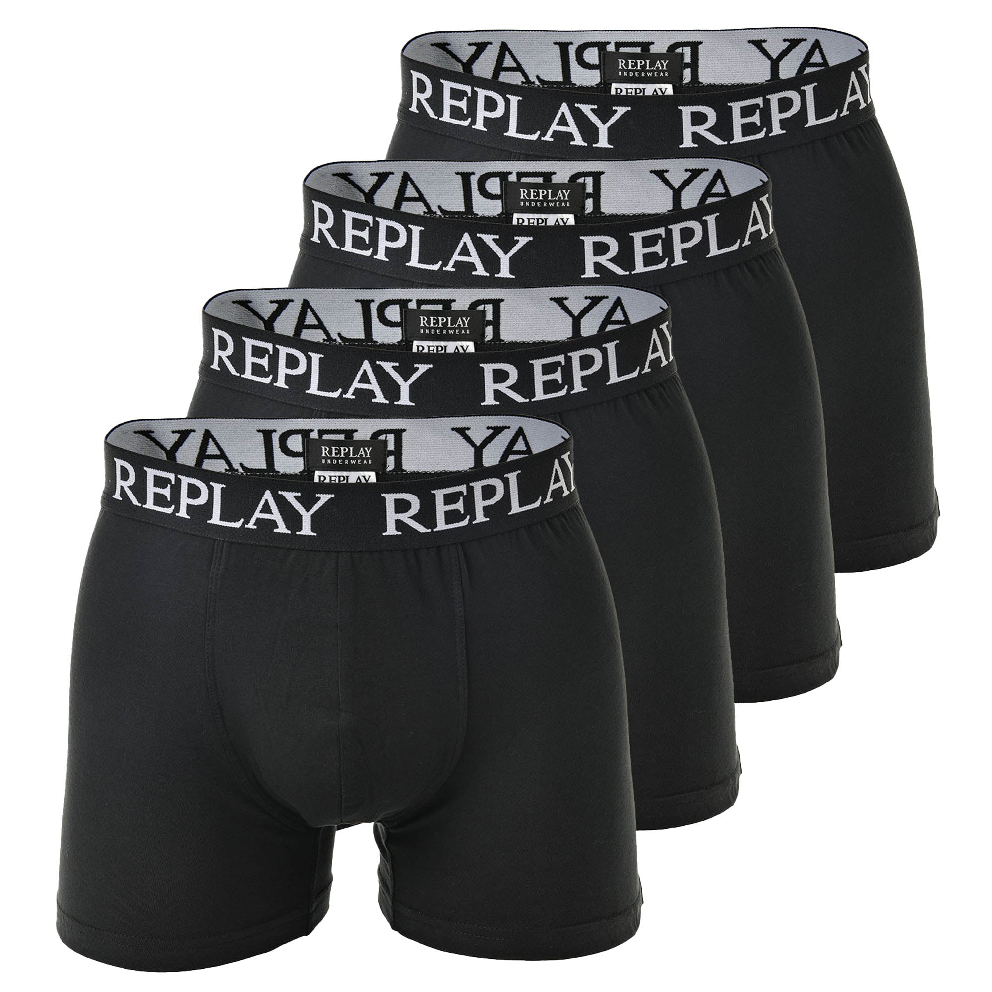 REPLAY Herren Boxer Shorts, 4er Pack - Trunks, Cotton Stretch