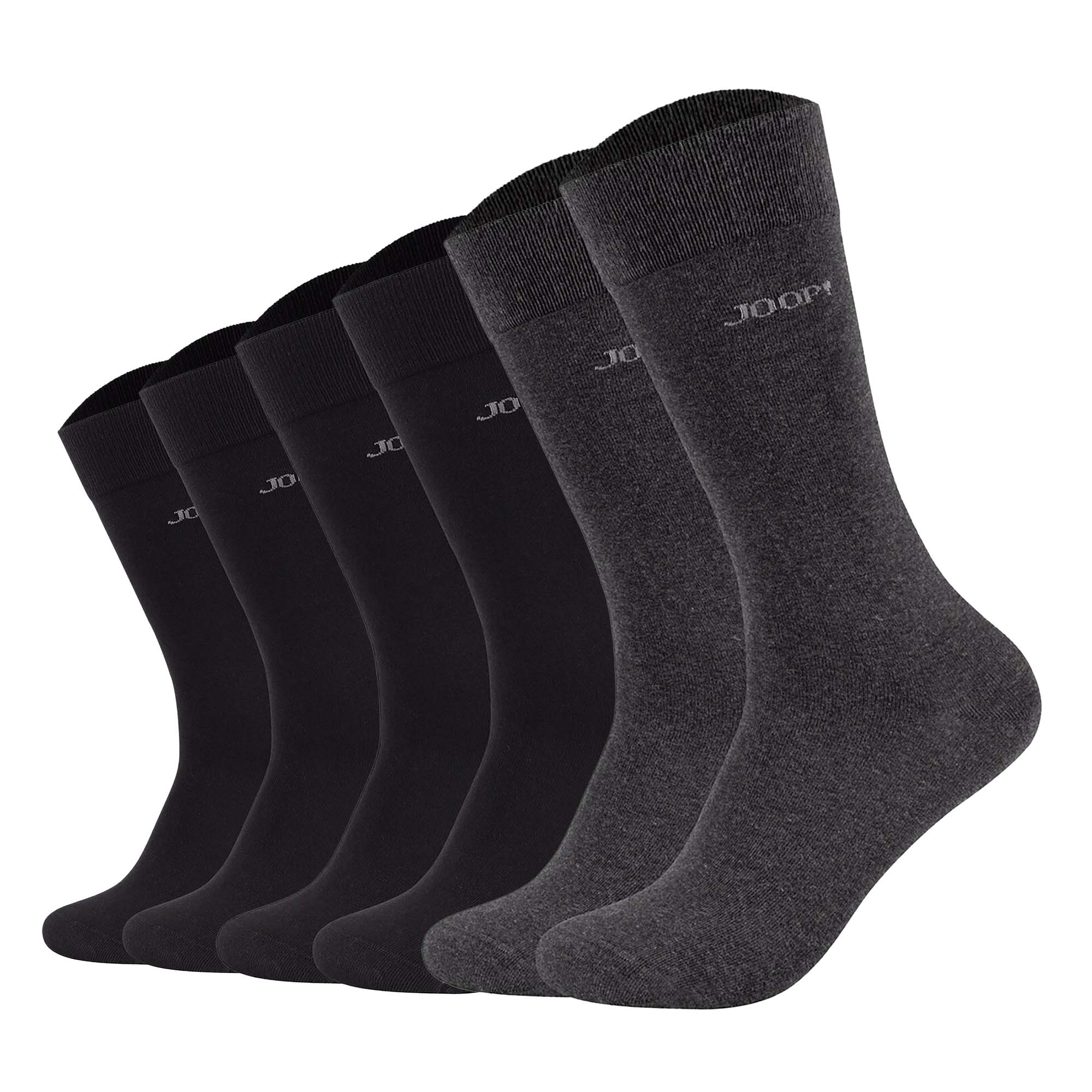 JOOP! Unisex Socken, 6er Pack - Premium Essential Organic Cotton Socks, Logo, einfarbig