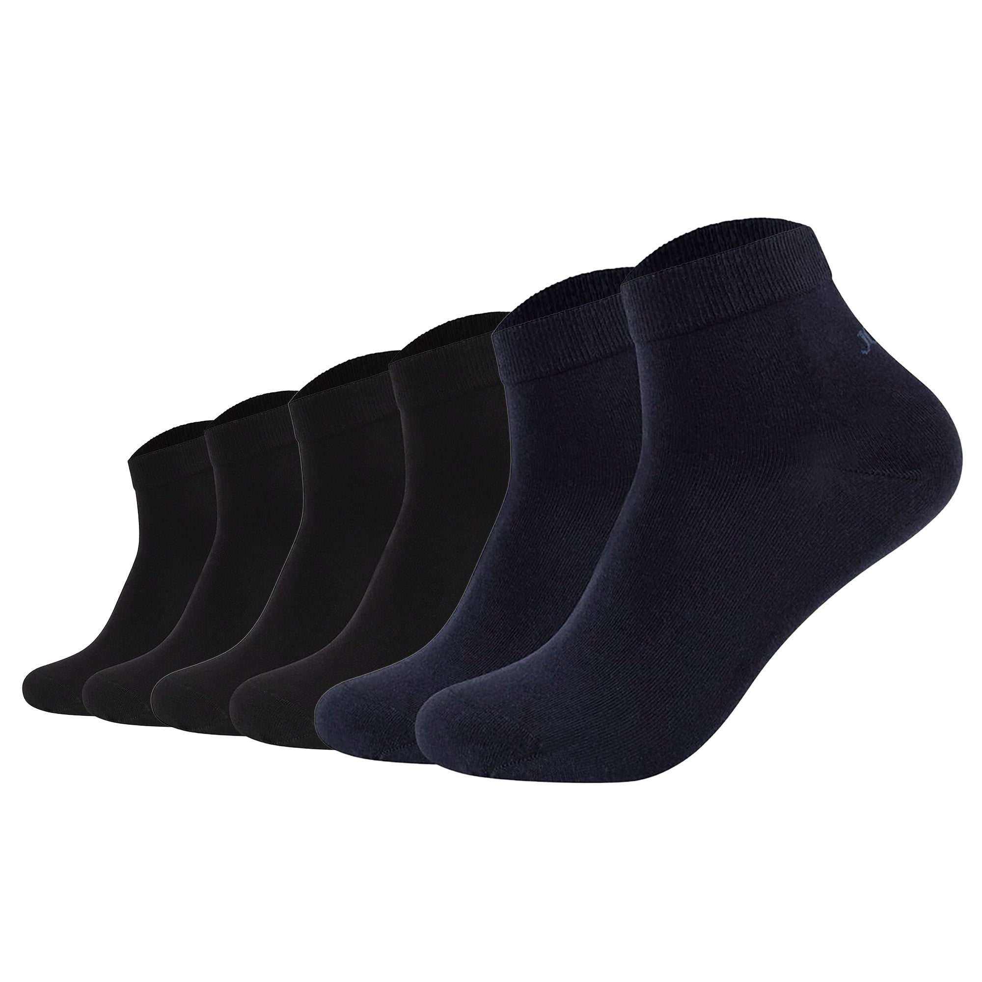 JOOP! Unisex Quarter Socks, pack of 6 - Premium Essential Organic Cotton Quarter, logo, single color