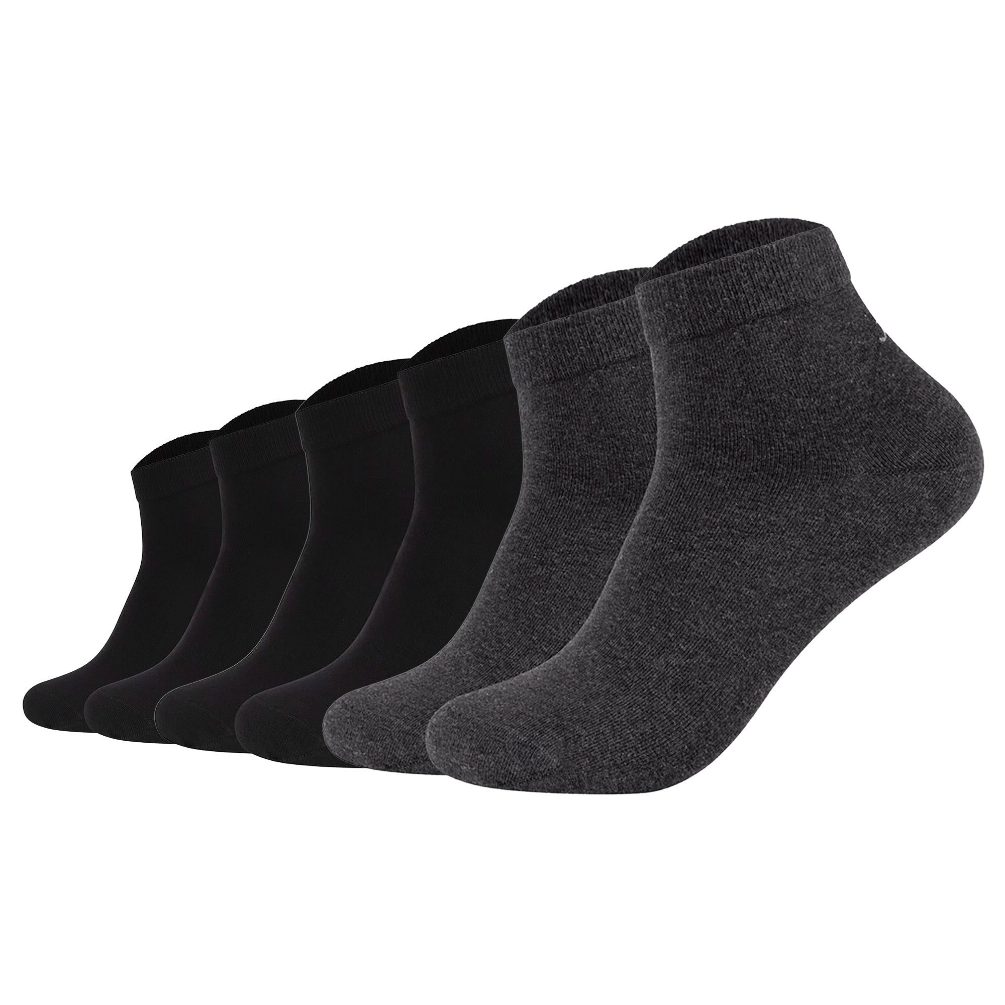 JOOP! Unisex Quarter Socks, pack of 6 - Premium Essential Organic Cotton Quarter, logo, single color