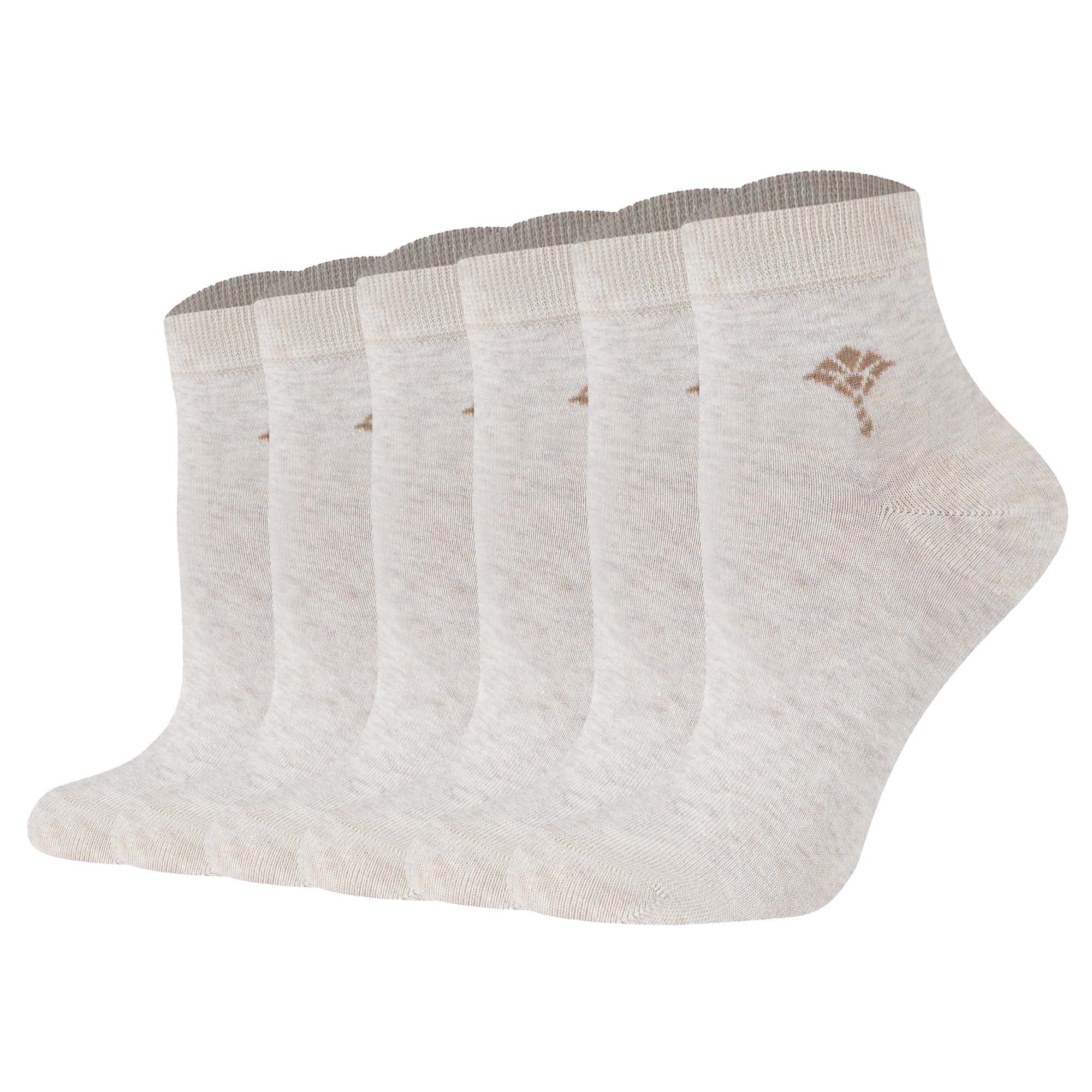 JOOP! Damen Quartersocken, 6er Pack - Daily Glam Organic GOTS Quarter, Baumwoll-Mix, uni