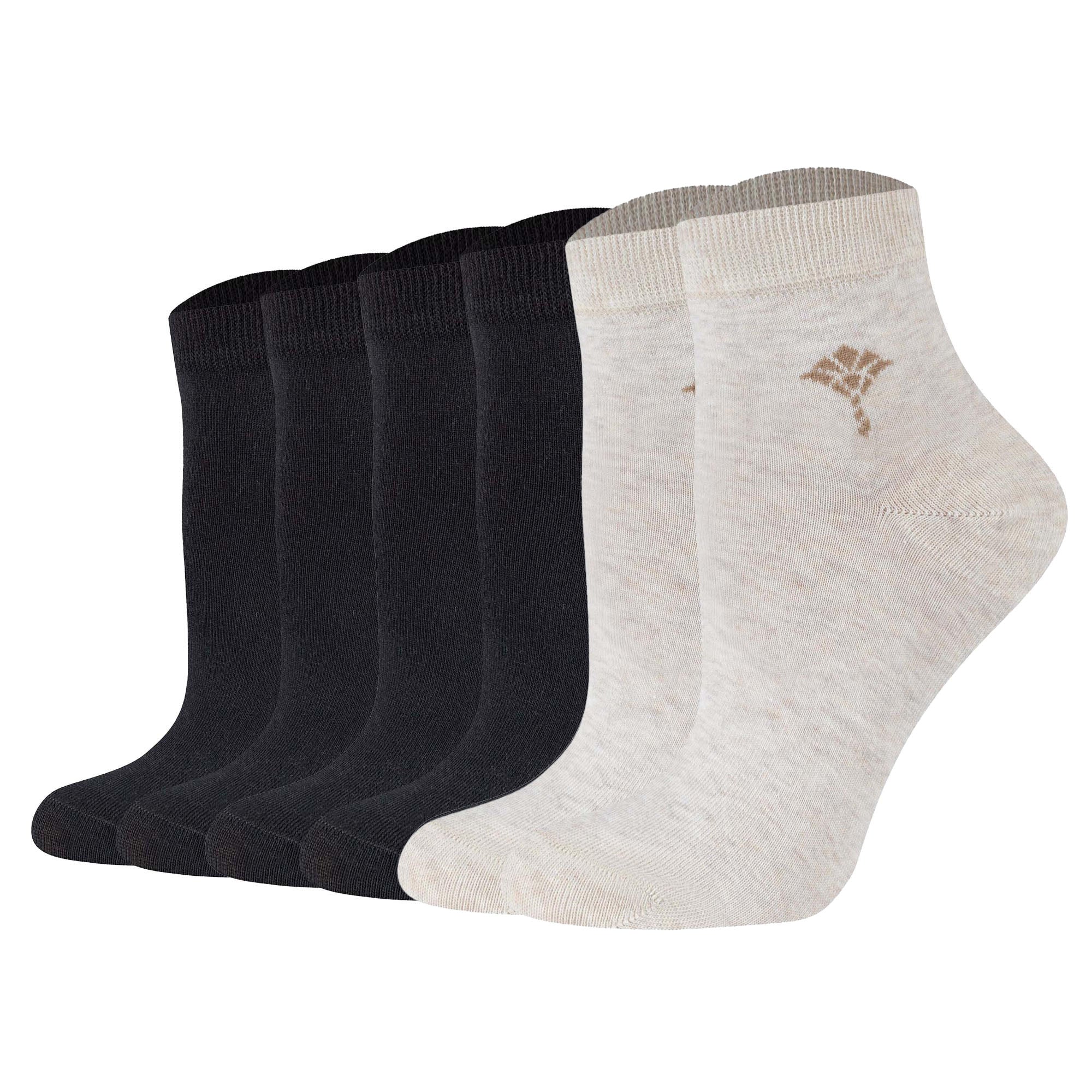 JOOP! women's quarter-length socks, 6-pack - Daily Glam Organic GOTS Quarter, cotton blend, plain