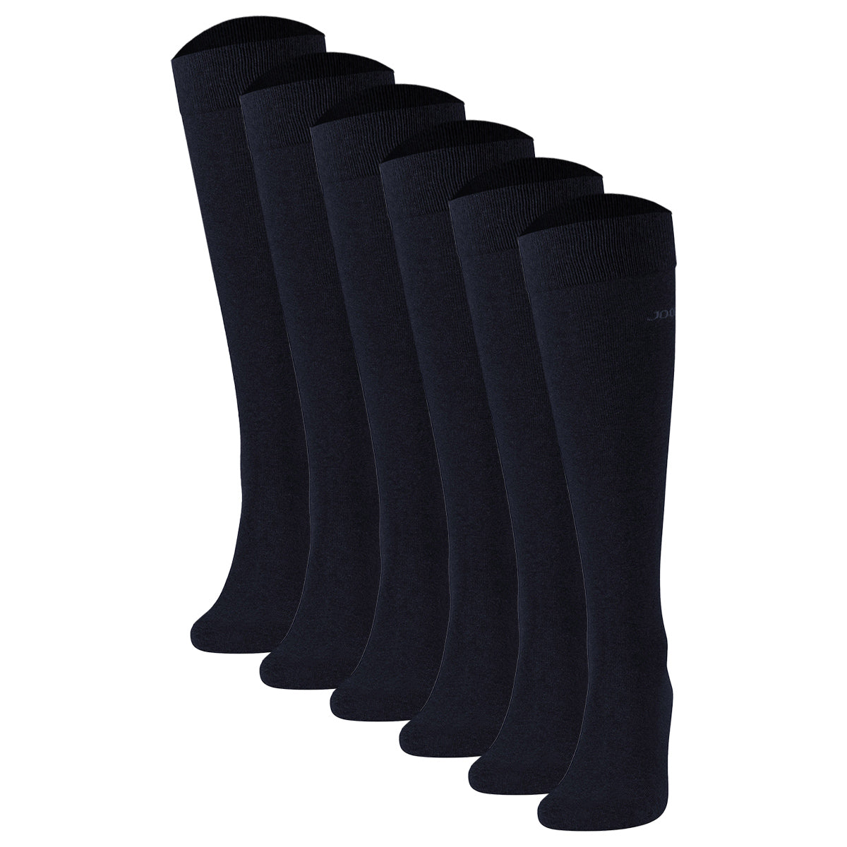 JOOP! Men's Knee-High Socks, 6-pack - Premium Essential Cotton Knee High, logo, single-colored