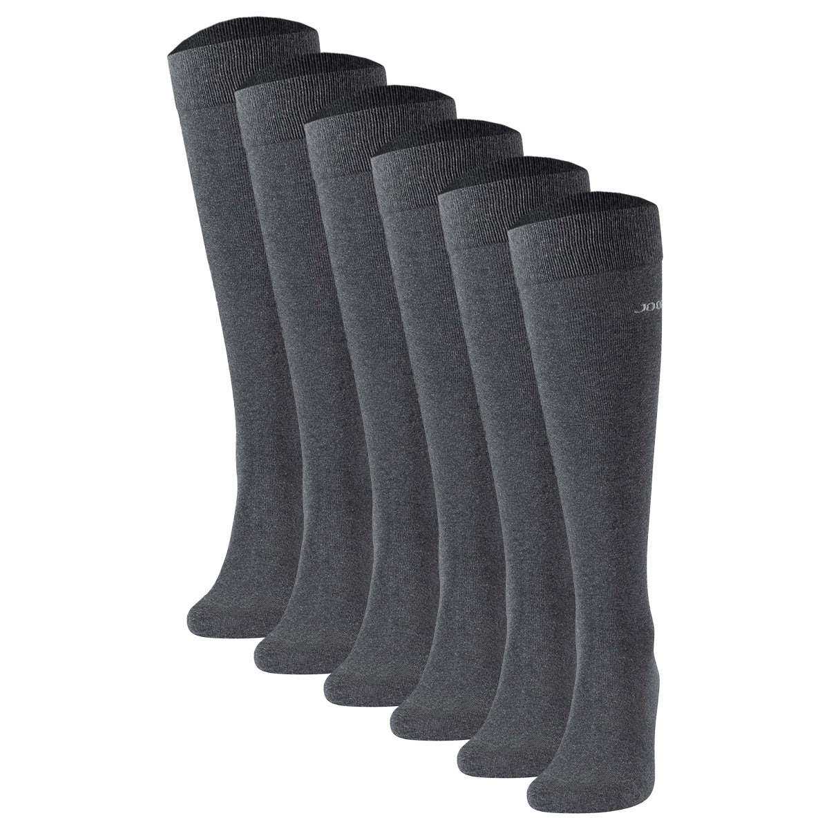 JOOP! Men's Knee-High Socks, 6-pack - Premium Essential Cotton Knee High, logo, single-colored
