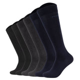 JOOP! Men's Knee-High Socks, 6-pack - Premium Essential Cotton Knee High, logo, single-colored