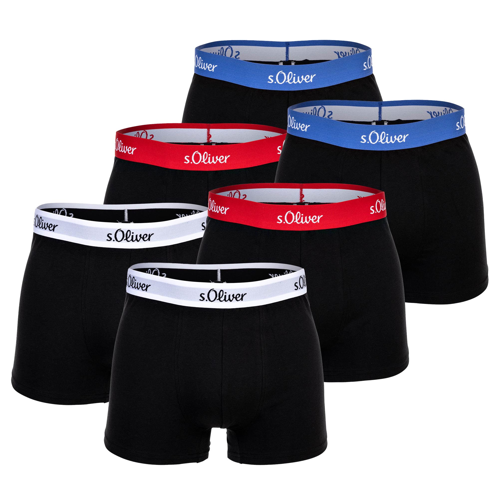 s.Oliver Herren Boxershorts, 6er Pack - Boxerbrief, Baumwoll-Stretch