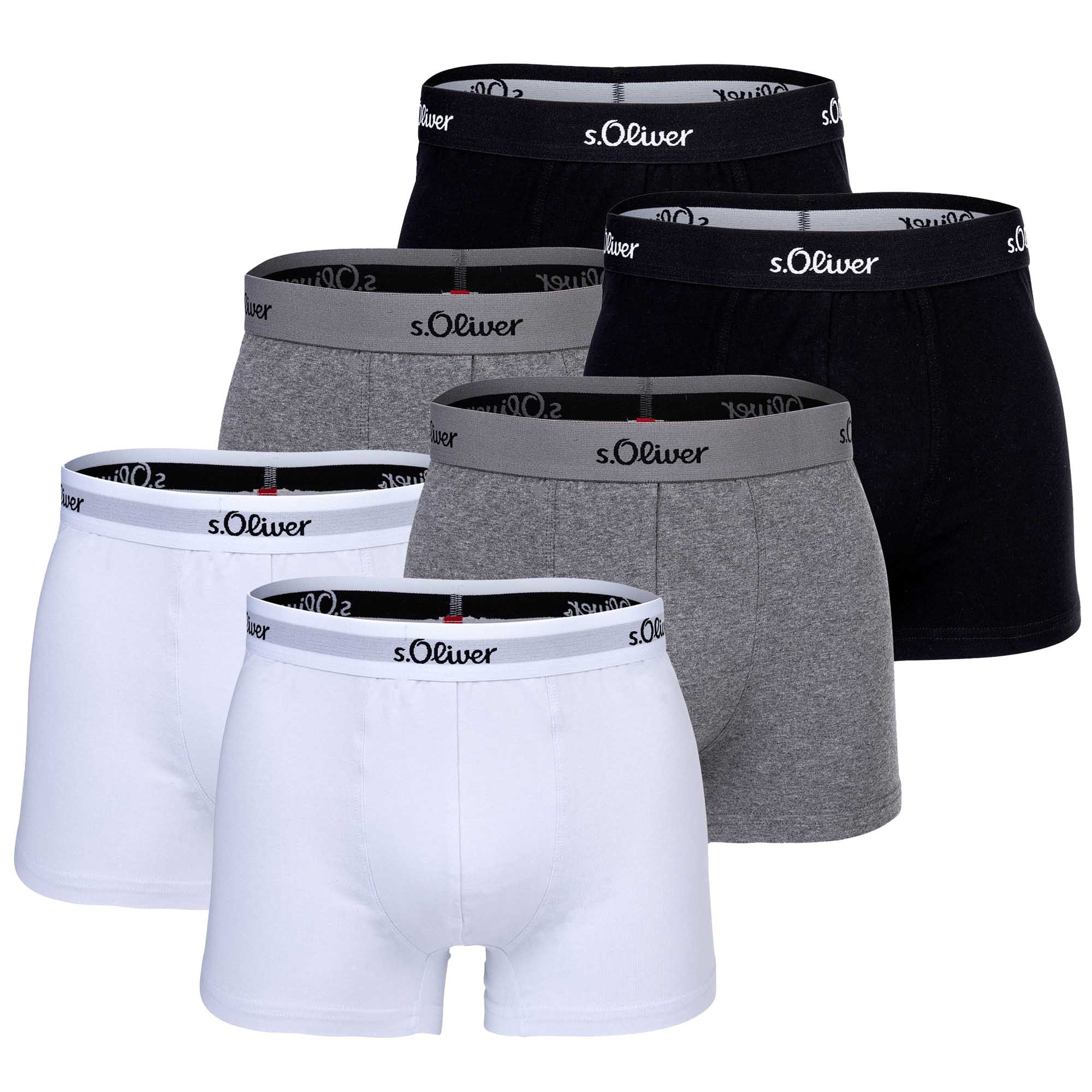 s.Oliver Herren Boxershorts, 6er Pack - Boxerbrief, Baumwoll-Stretch