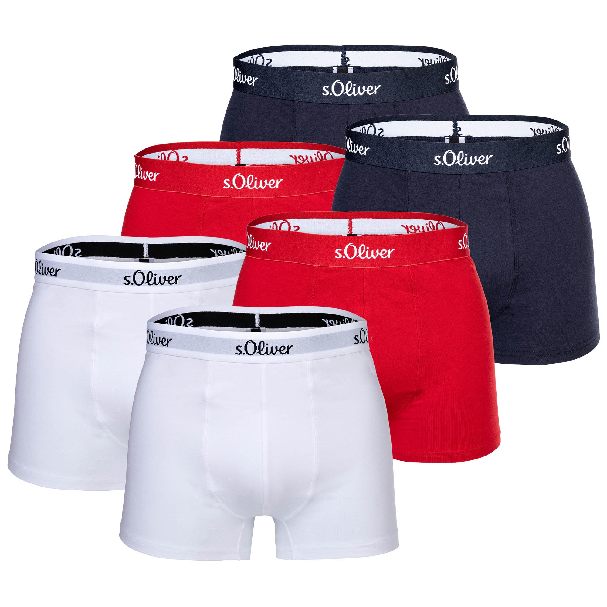 s.Oliver Herren Boxershorts, 6er Pack - Boxerbrief, Baumwoll-Stretch