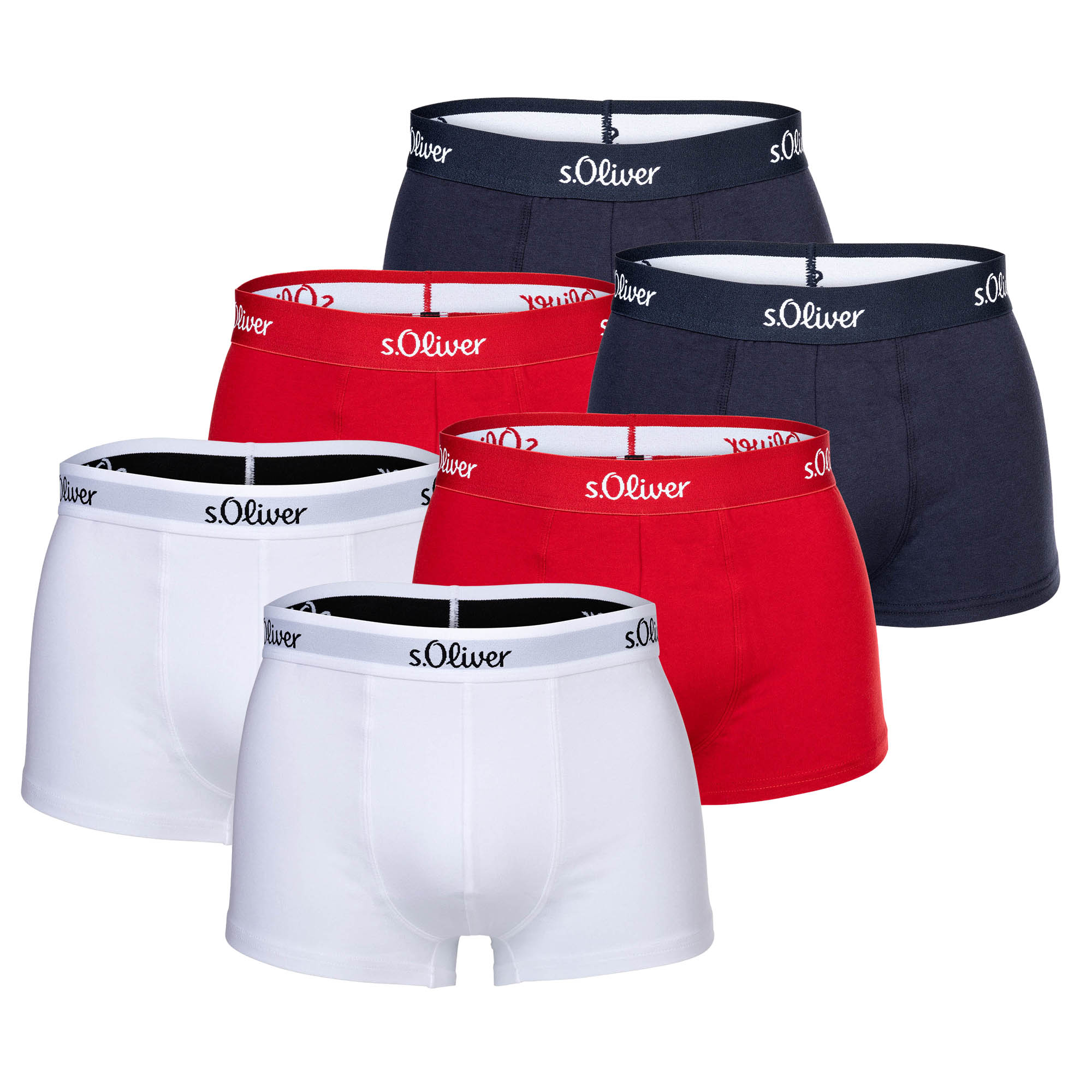 s.Oliver Herren Boxershorts, 6er Pack - Trunks, Hipsters, Baumwoll-Stretch