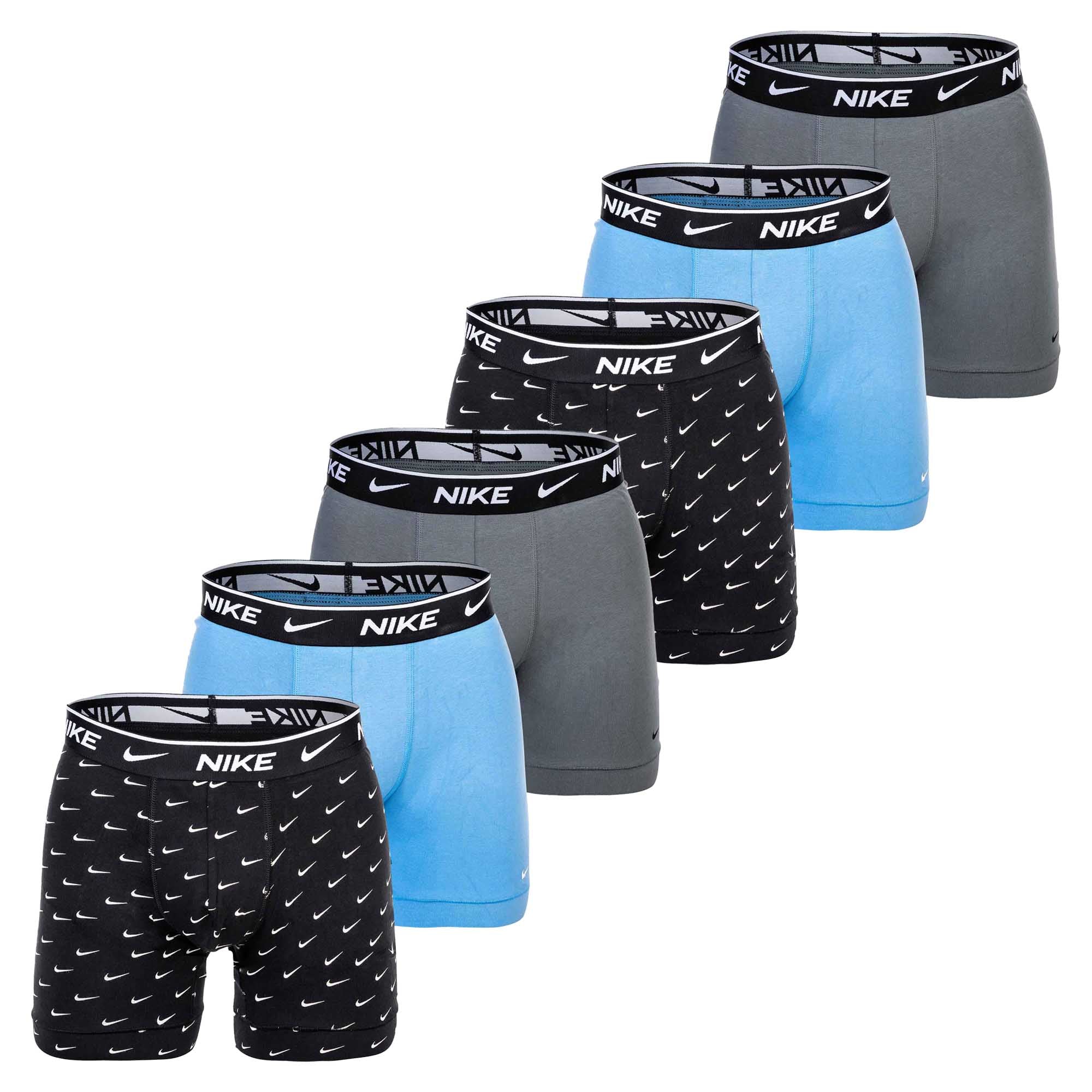 NIKE Herren Boxer Shorts, 6er Pack - Boxers, Cotton Stretch, einfarbig