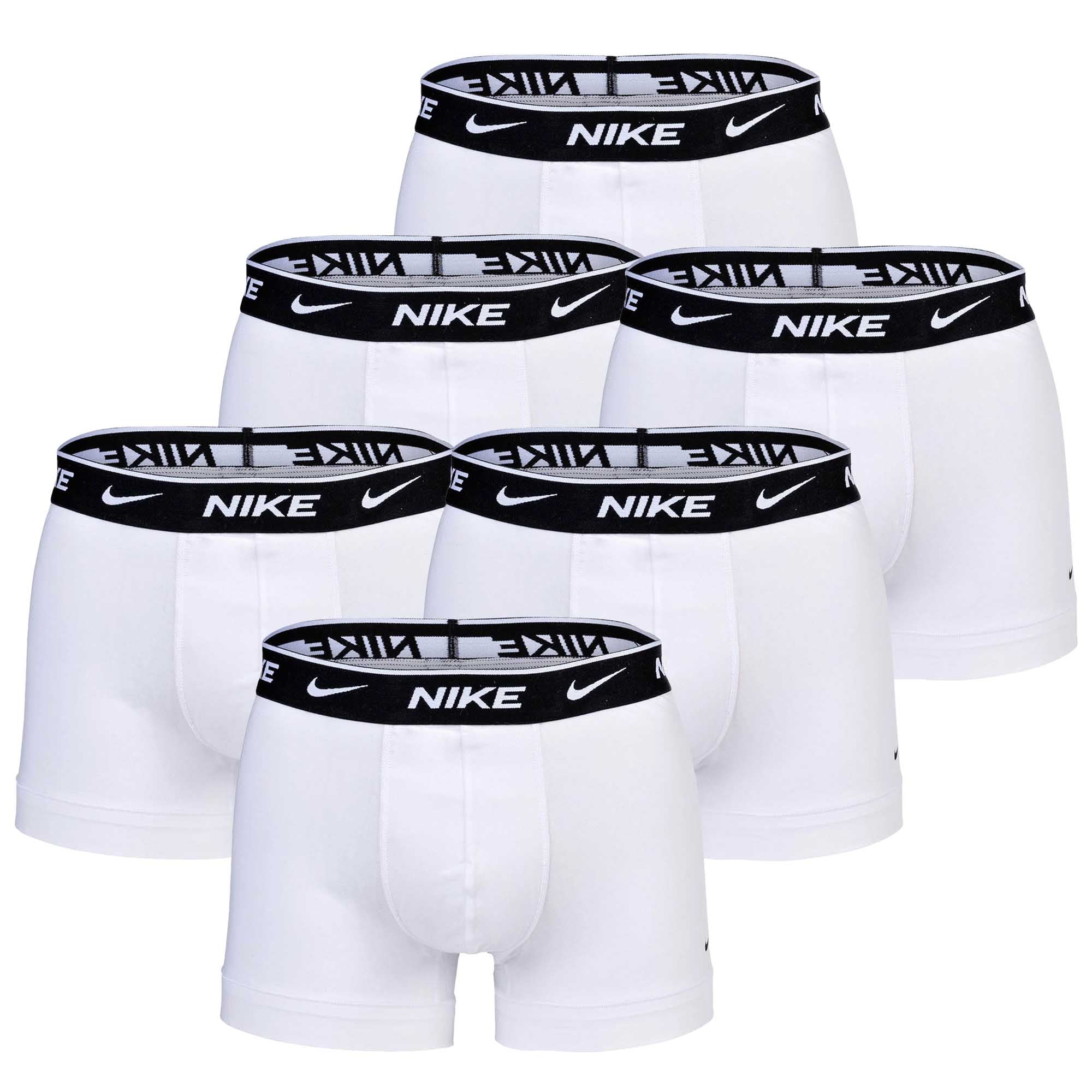 NIKE Herren Boxer Shorts, 6er Pack - Trunks, Logobund, Cotton Stretch