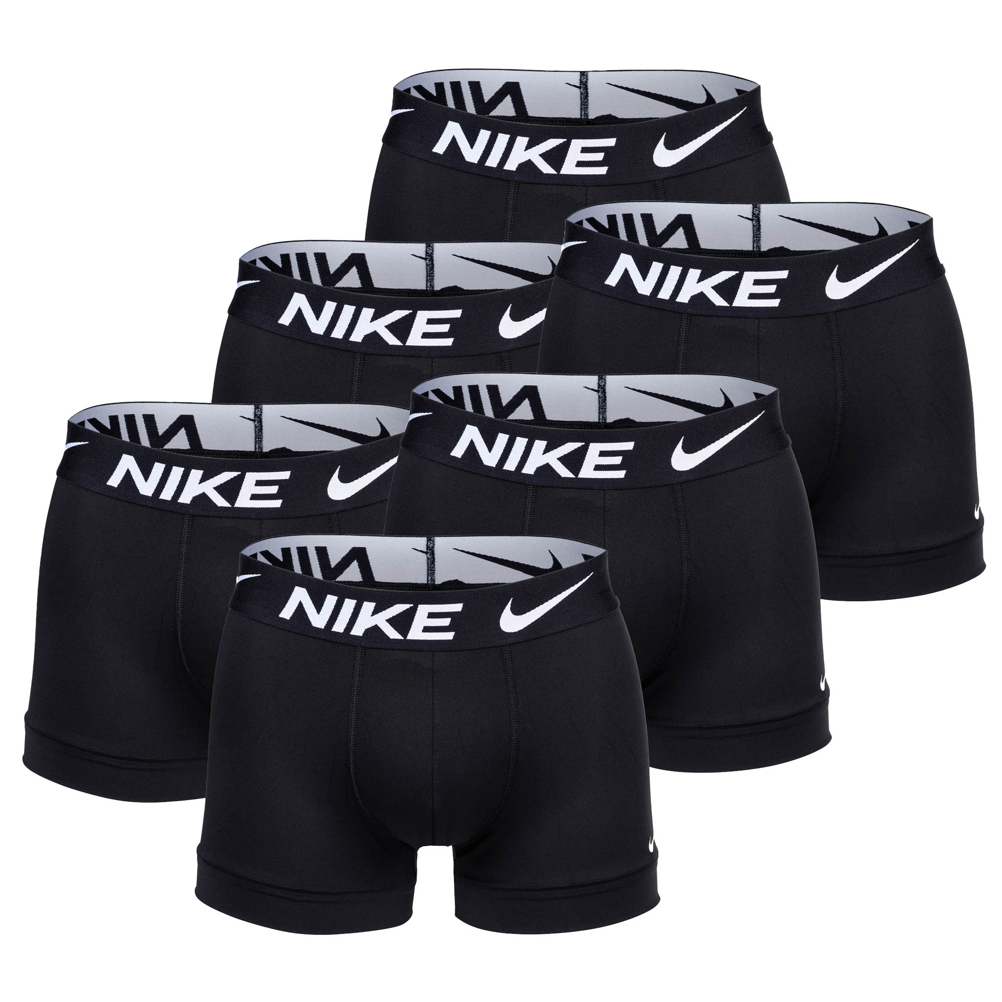 NIKE Herren Boxer Shorts, 6er Pack - Trunks, Dri-Fit Micro, Logobund