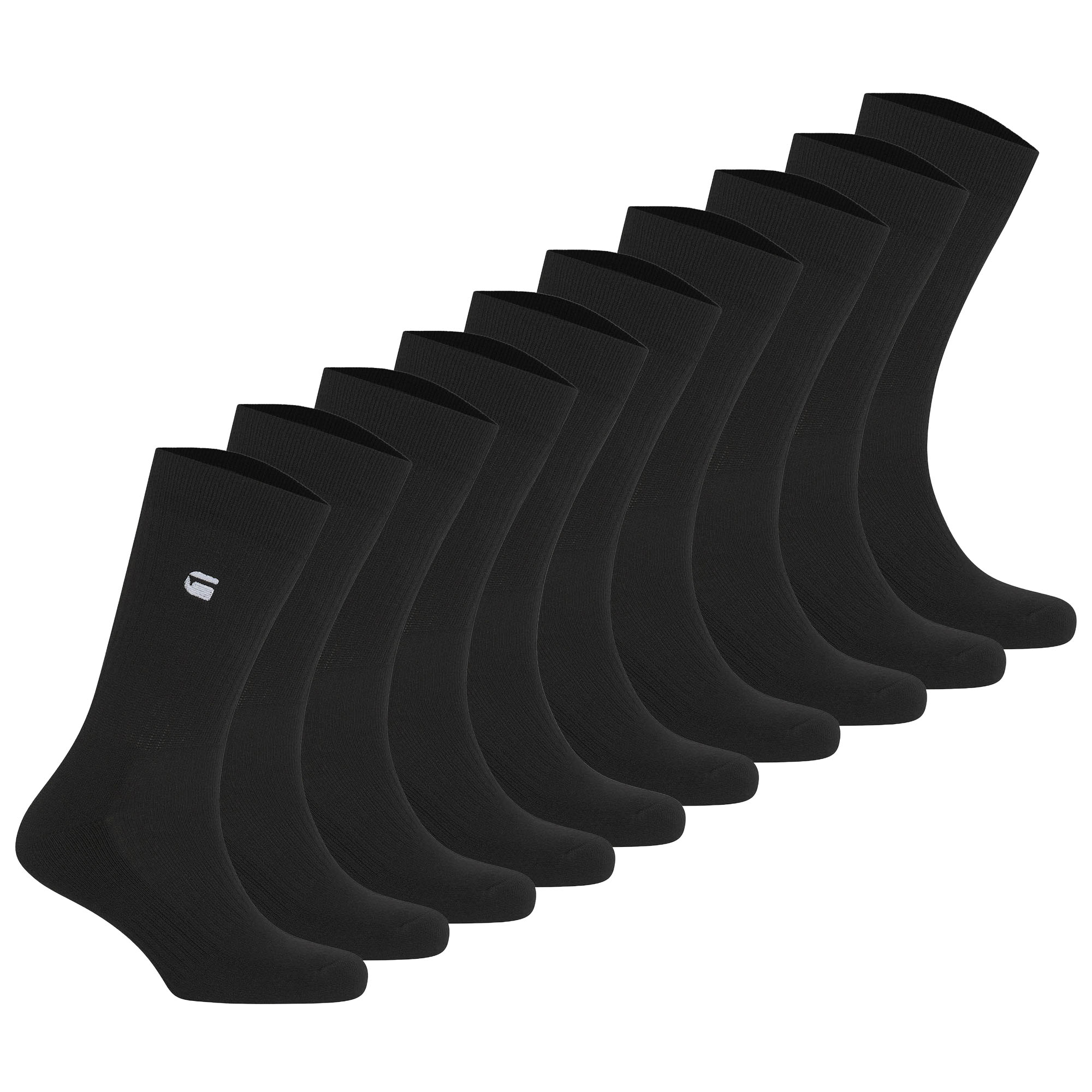 G-STAR Men Tennis Socks, 10-Pack - KILN, Sports Socks, Logo, Plain Colour