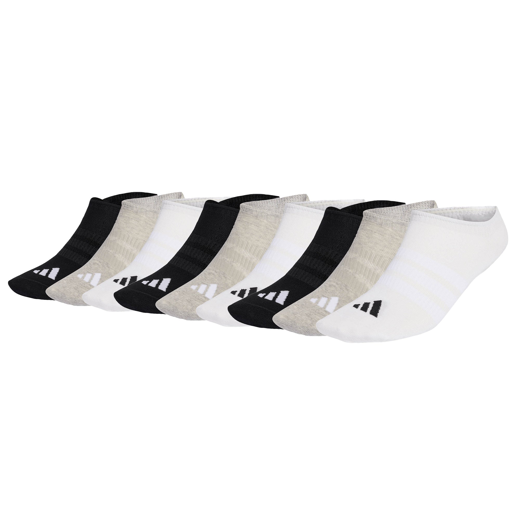 adidas Unisex Sneaker Socken, 9er Pack - Thin & Light Sportswear No-Show Socks, Logo, einfarbig