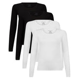 Bamboo basics ladies' T-shirt, 4-pack - LARA Logsleeve, vest, round neck, uni