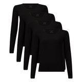 Bamboo basics ladies' T-shirt, 4-pack - LARA Logsleeve, vest, round neck, uni