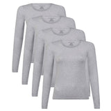 Bamboo basics ladies' T-shirt, 4-pack - LARA Logsleeve, vest, round neck, uni