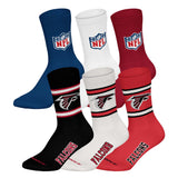 NFL Unisex Socken, 6er Pack - NFL Teams, 6Pack Crew Socks, Football, Logo, Baumwollmischung