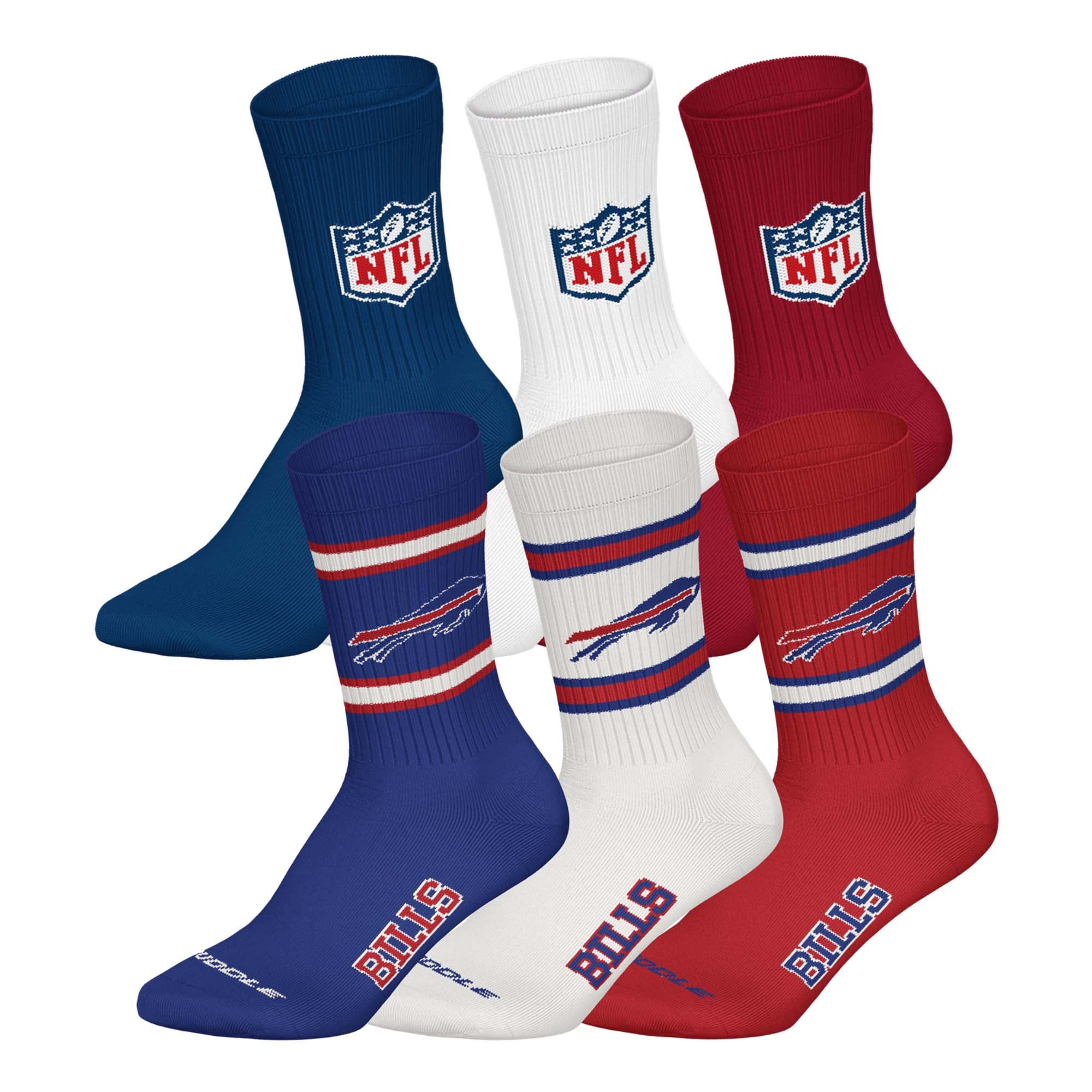 NFL Unisex Socken, 6er Pack - NFL Teams, 6Pack Crew Socks, Football, Logo, Baumwollmischung