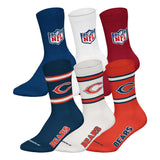 NFL Unisex Socken, 6er Pack - NFL Teams, 6Pack Crew Socks, Football, Logo, Baumwollmischung