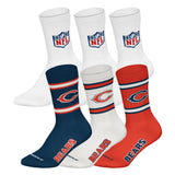 NFL Unisex Socken, 6er Pack - NFL Teams, 6Pack Crew Socks, Football, Logo, Baumwollmischung