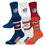 NFL Unisex Socken, 6er Pack - NFL Teams, 6Pack Crew Socks, Football, Logo, Baumwollmischung
