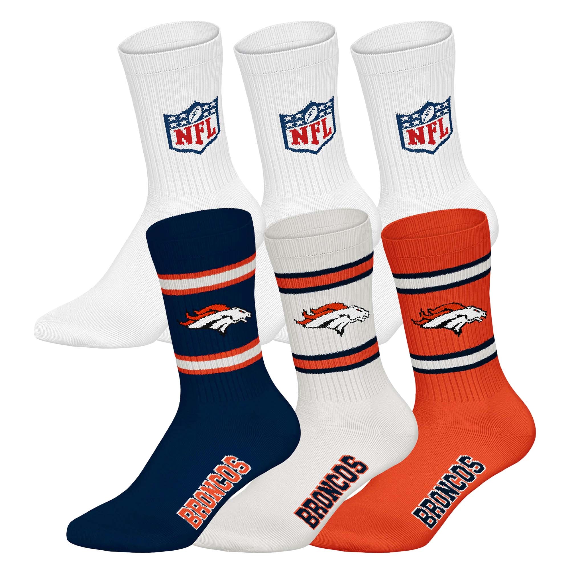 NFL Unisex Socken, 6er Pack - NFL Teams, 6Pack Crew Socks, Football, Logo, Baumwollmischung