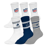 NFL Unisex Socken, 6er Pack - NFL Teams, 6Pack Crew Socks, Football, Logo, Baumwollmischung