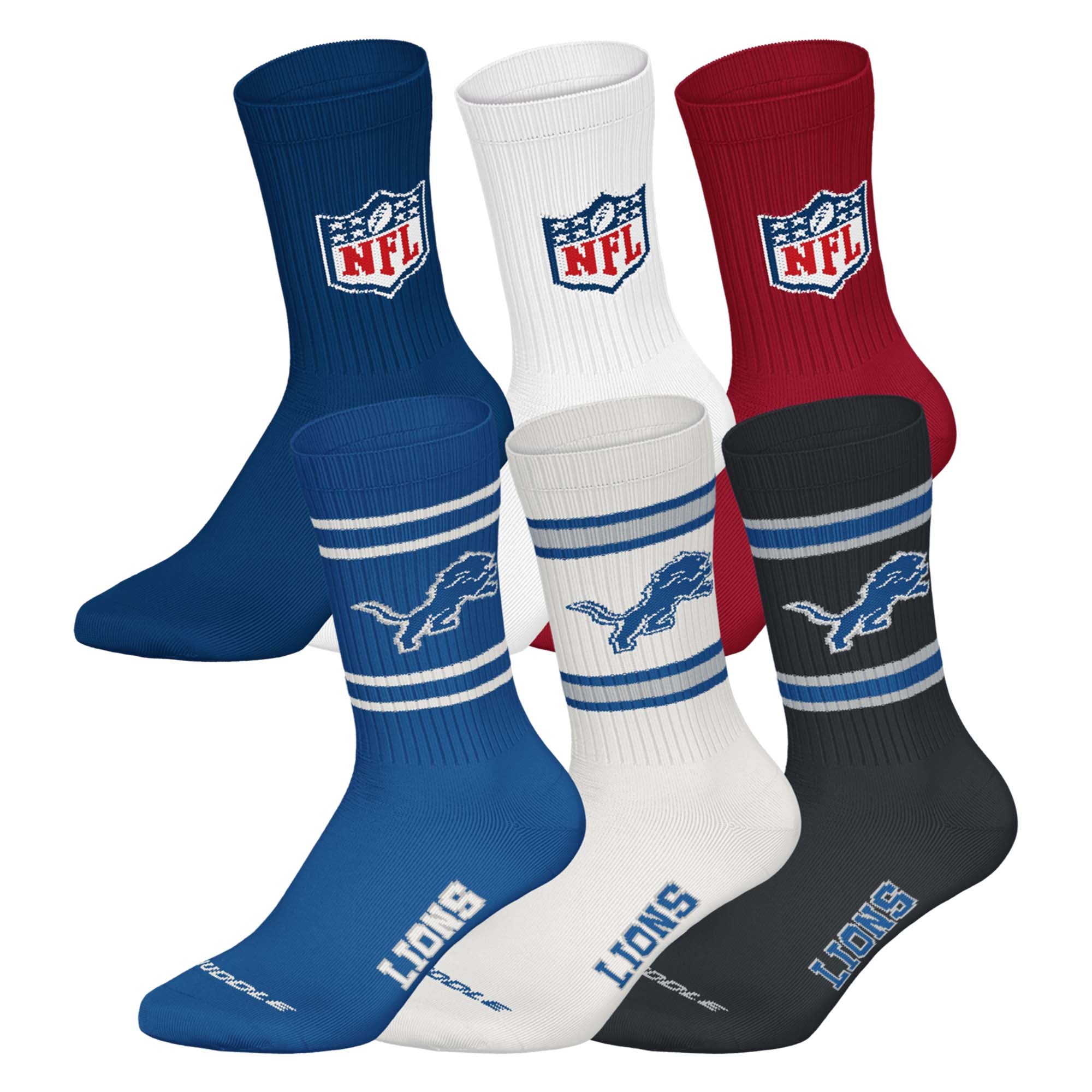 NFL Unisex Socks, 6-Pack – NFL Teams, 6Pack Crew Socks, Football, Logo, Cotton Blend