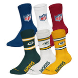 NFL Unisex Socken, 6er Pack - NFL Teams, 6Pack Crew Socks, Football, Logo, Baumwollmischung