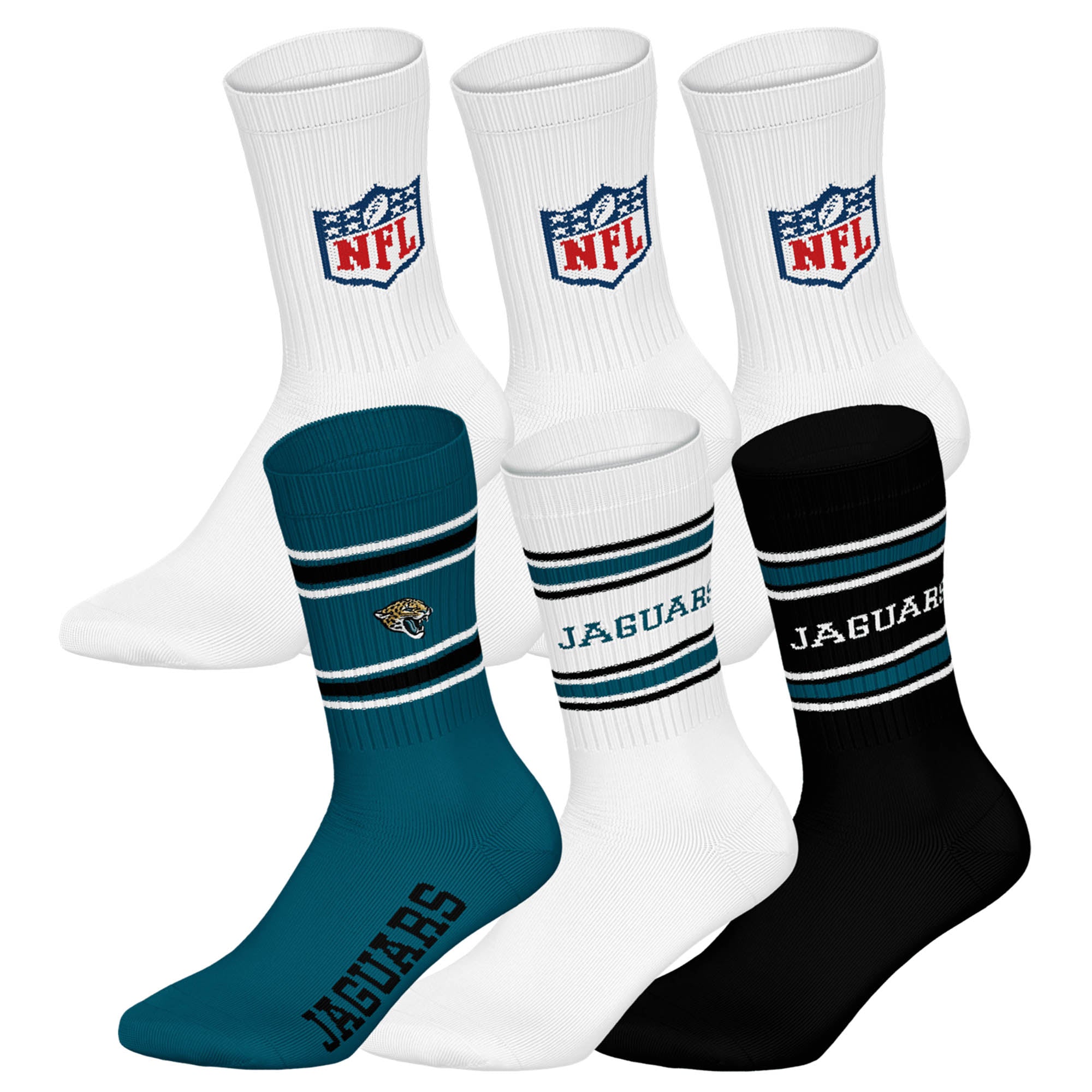 NFL Unisex Socken, 6er Pack - NFL Teams, 6Pack Crew Socks, Football, Logo, Baumwollmischung