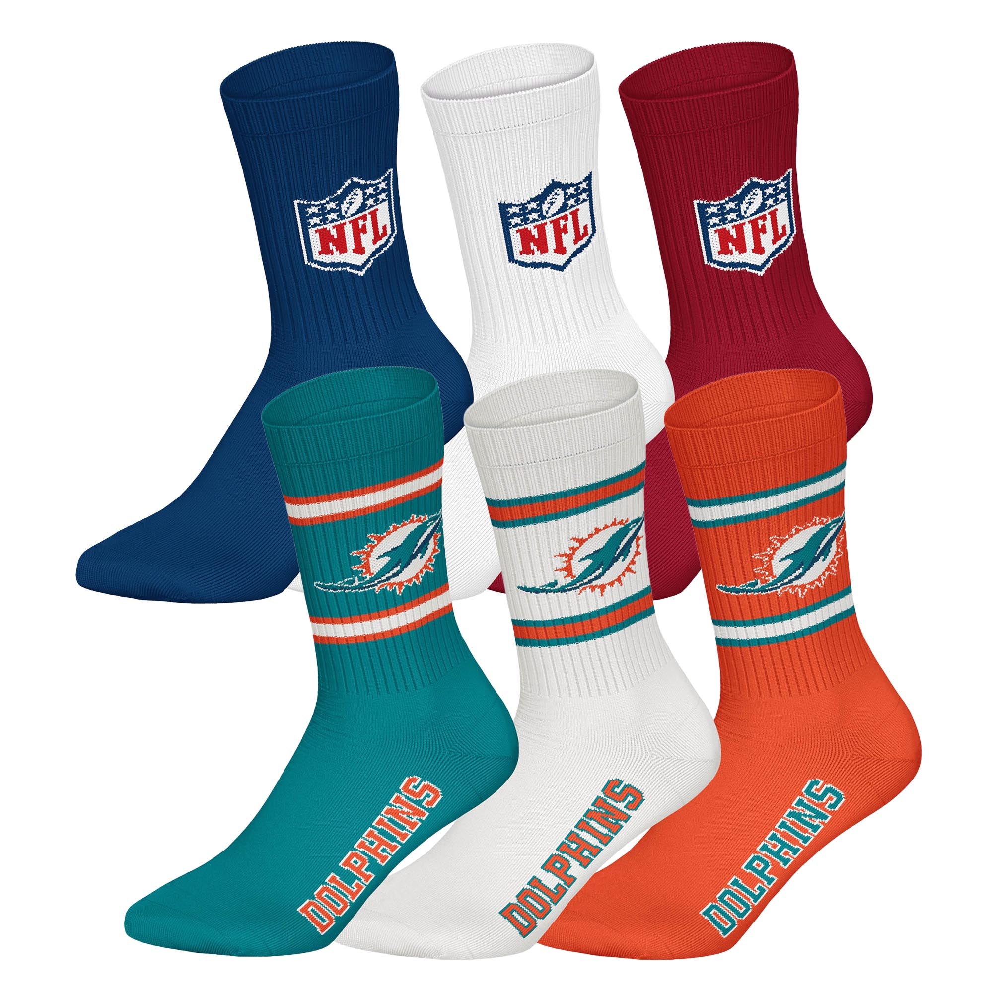 NFL Unisex Socks, 6-Pack – NFL Teams, 6Pack Crew Socks, Football, Logo, Cotton Blend