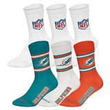 NFL Unisex Socken, 6er Pack - NFL Teams, 6Pack Crew Socks, Football, Logo, Baumwollmischung