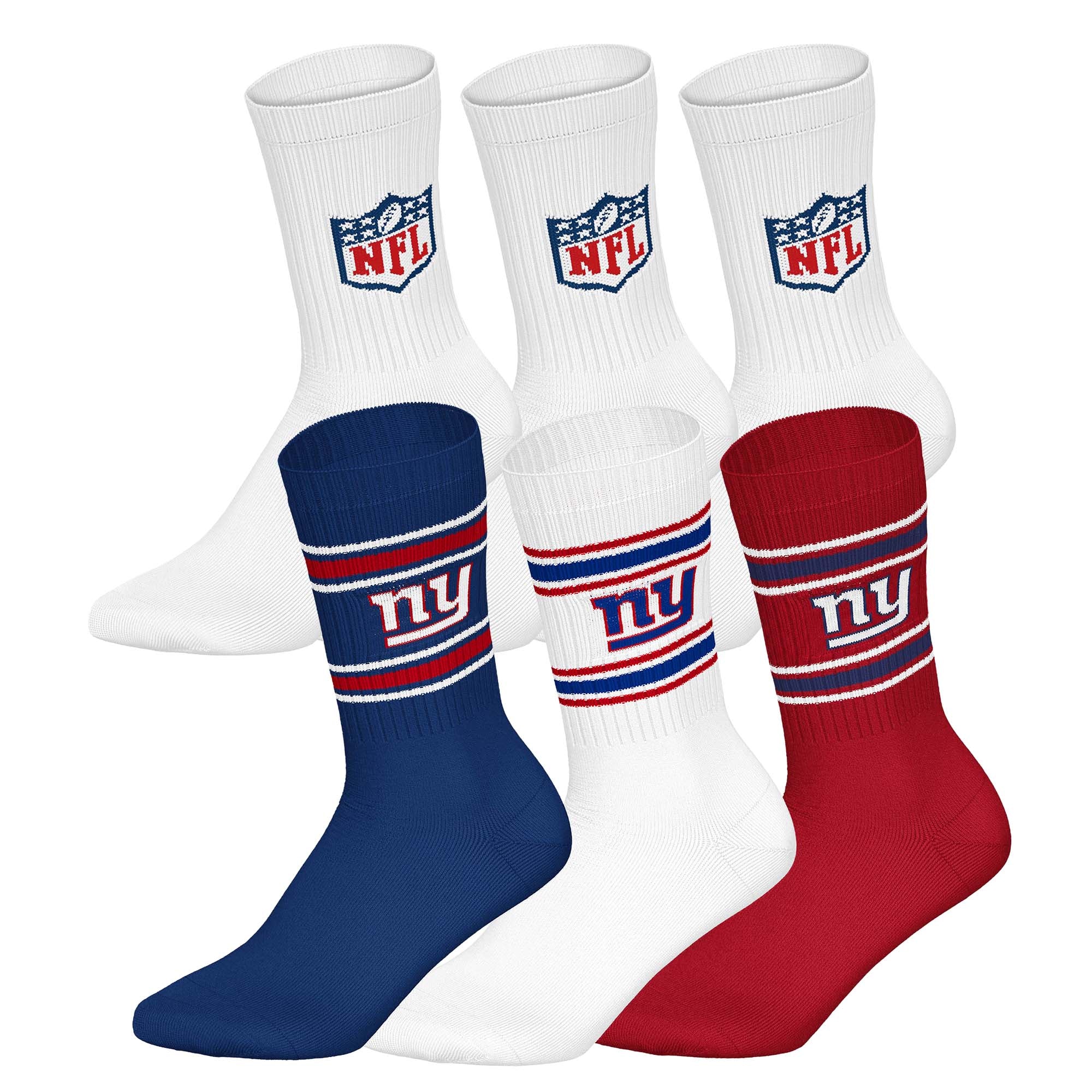 NFL Unisex Socken, 6er Pack - NFL Teams, 6Pack Crew Socks, Football, Logo, Baumwollmischung