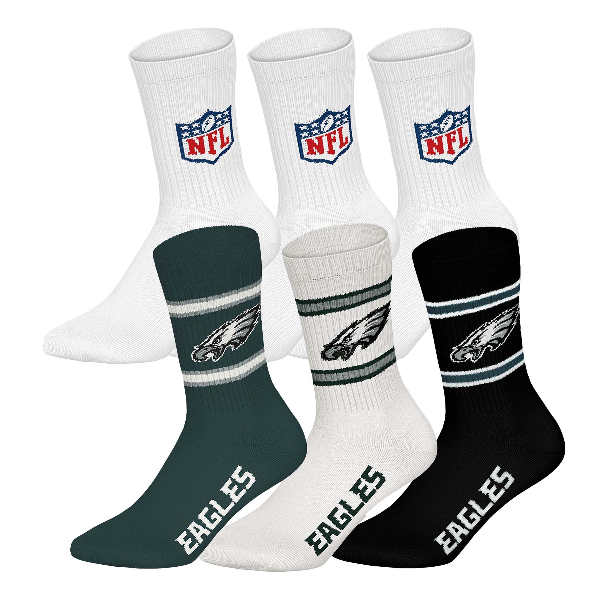 NFL Unisex Socken, 6er Pack - NFL Teams, 6Pack Crew Socks, Football, Logo, Baumwollmischung