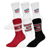 NFL Unisex Socken, 6er Pack - NFL Teams, 6Pack Crew Socks, Football, Logo, Baumwollmischung