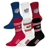 NFL Unisex Socken, 6er Pack - NFL Teams, 6Pack Crew Socks, Football, Logo, Baumwollmischung