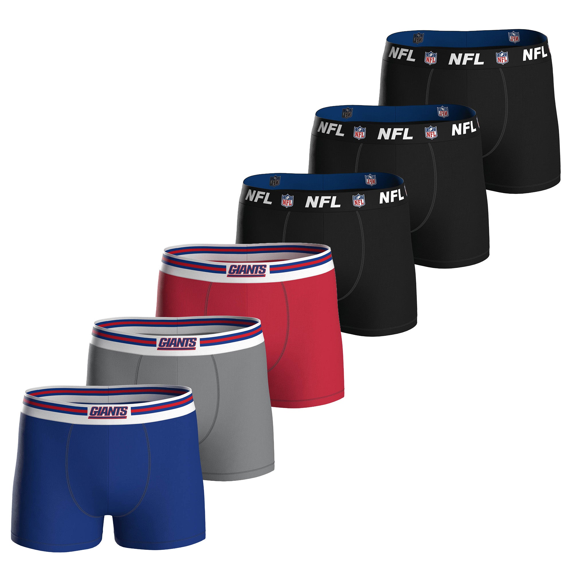 NFL Herren Boxershorts, 6er Pack - NFL Teams, Boxers, Football, Logo, Baumwollmischung