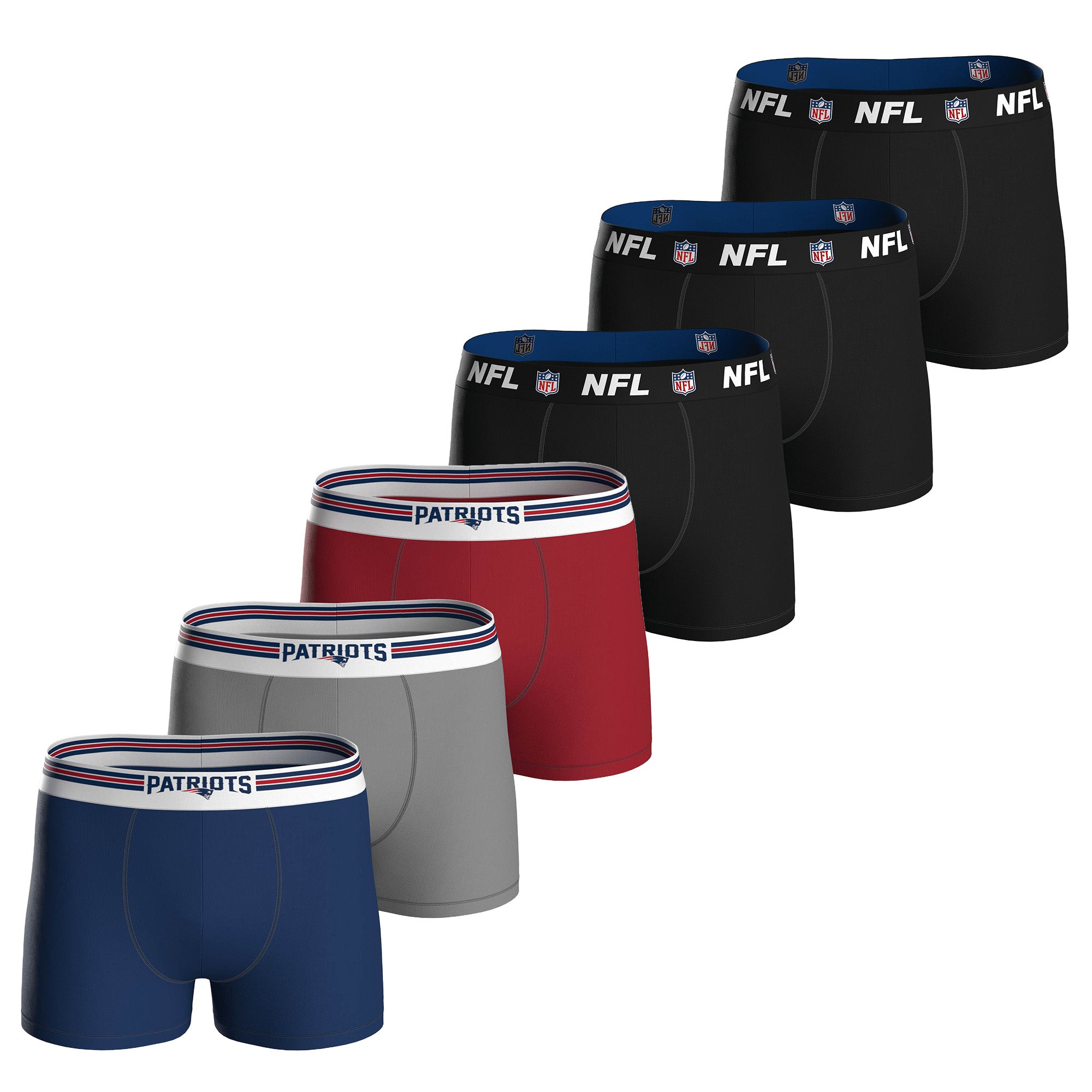 NFL Herren Boxershorts, 6er Pack - NFL Teams, Boxers, Football, Logo, Baumwollmischung