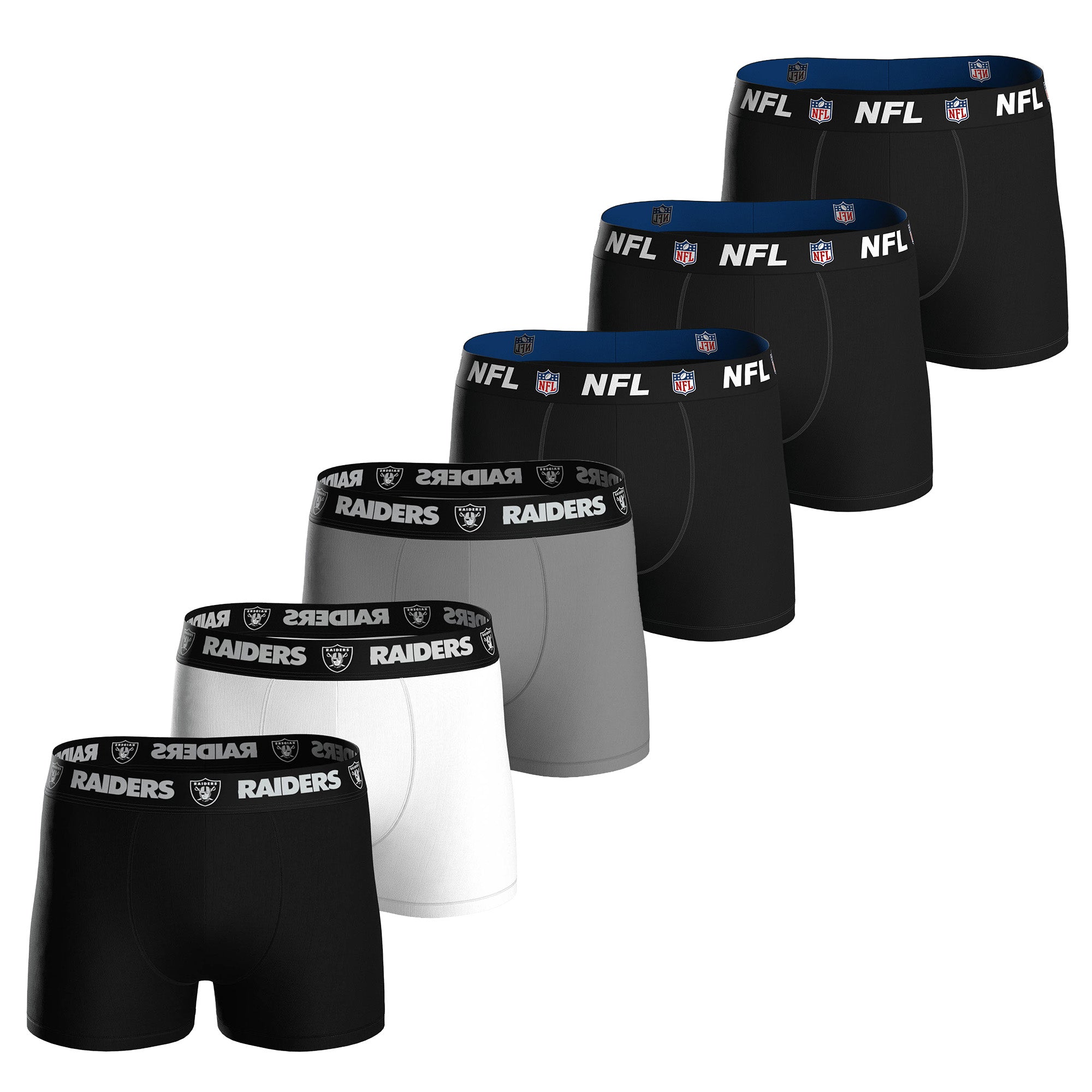 NFL Herren Boxershorts, 6er Pack - NFL Teams, Boxers, Football, Logo, Baumwollmischung