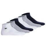 LACOSTE unisex sneaker socks, 6-pack - cotton blend, solid colour, logo