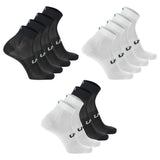 UYN Unisex Quarter Socken, 4er Pack - Essential Low Cut Socks, Logo, einfarbig