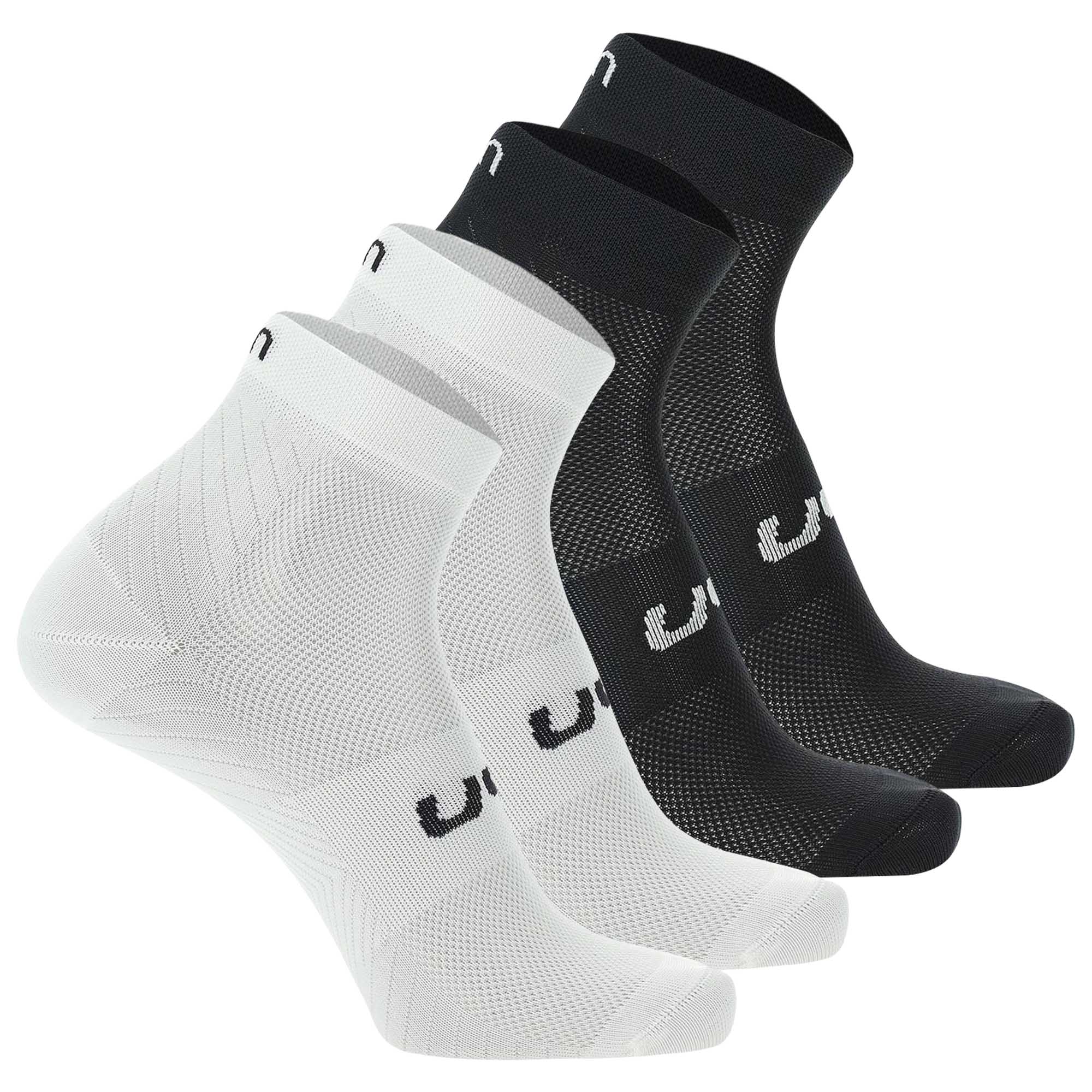 UYN Unisex Quarter Socken, 4er Pack - Essential Low Cut Socks, Logo, einfarbig